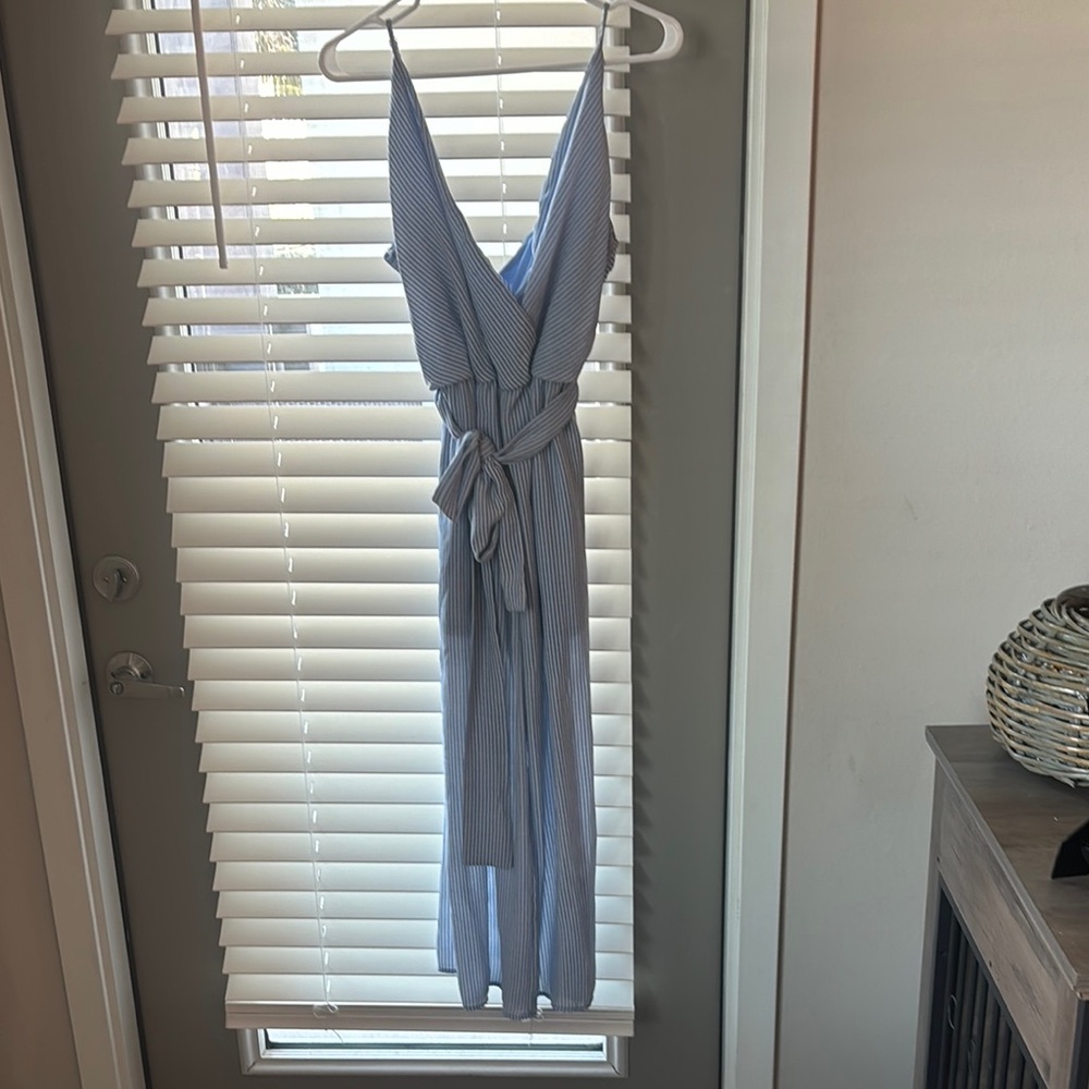 Sienna Sky Blue Striped Jumpsuit